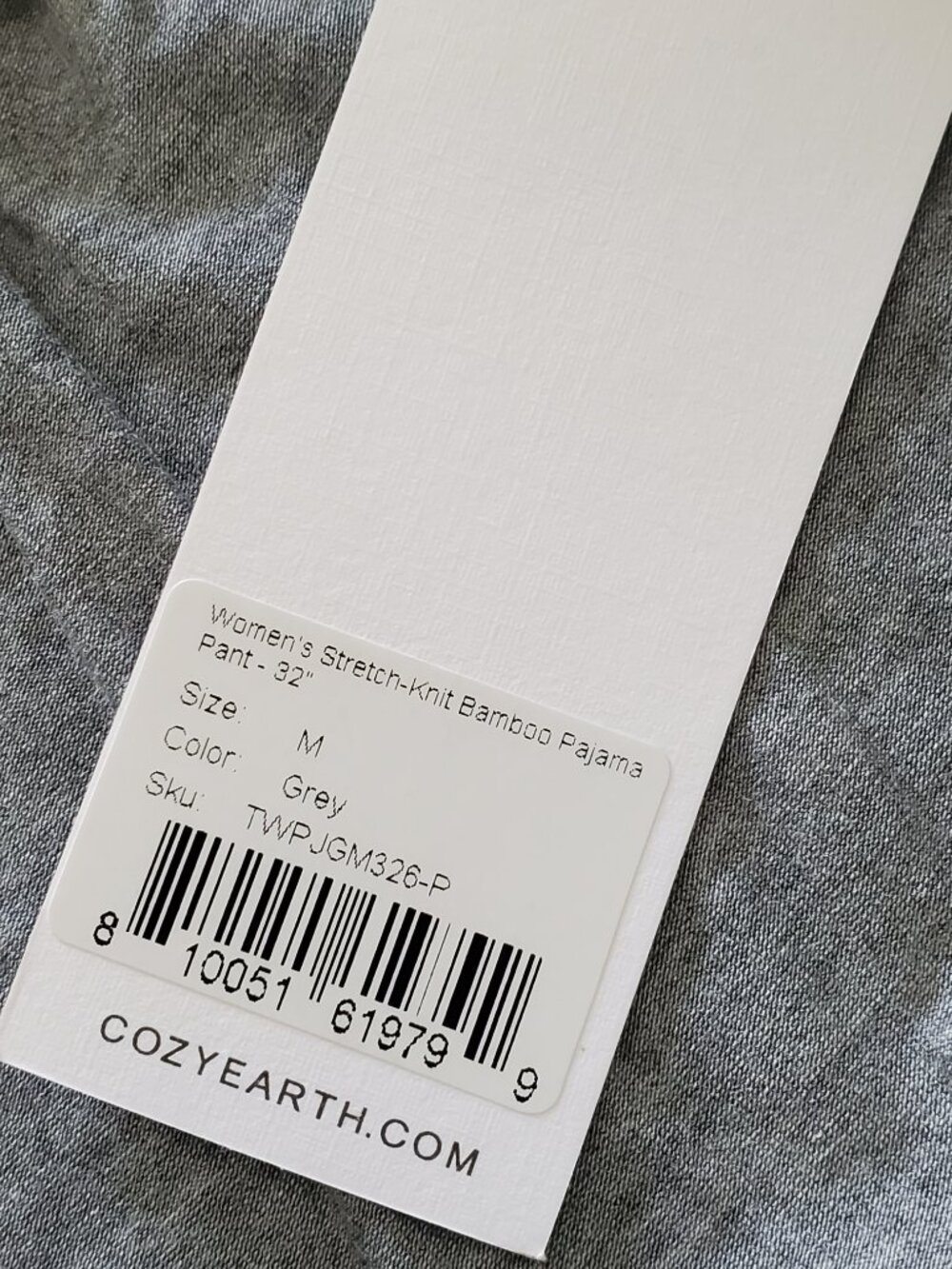 Cozy Earth Bamboo Stretch-Knit Long Sleeve Grey Pajama Set Medium Tall - NWT - Picture 13 of 15